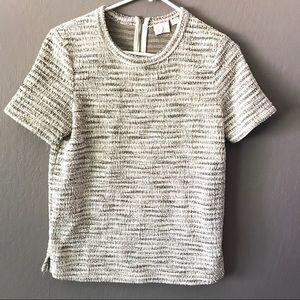 Anthropologie Postmark Tweed Short Sleeve Crew